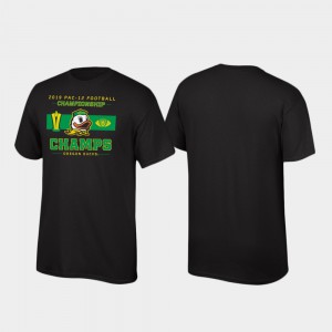 Oregon T-Shirt 2019 Pac-12 Football Champions Black Locker Room Mens 643786-797