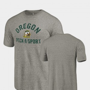 Pick-A-Sport Mens Tri-Blend Distressed Oregon T-Shirt Gray 285512-464