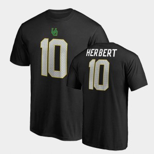 Justin Herbert Oregon T-Shirt Name & Number #10 College Legends Black For Men 336293-594