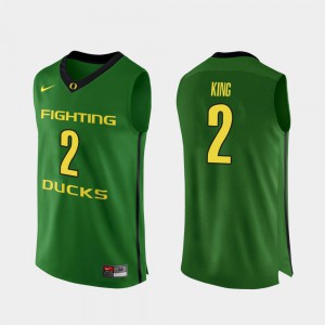 #2 College Basketball Authentic Louis King Oregon Jersey For Men Apple Green 854417-149
