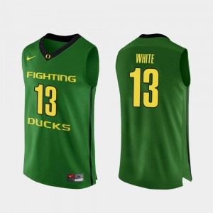 Paul White Oregon Jersey College Basketball Men's #13 Authentic Apple Green 830196-736