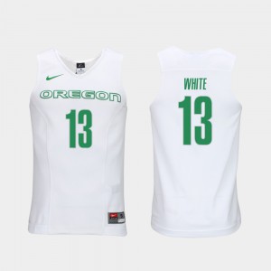 Authentic Performace Men #13 White Elite Authentic Performance College Basketball Paul White Oregon Jersey 392423-882