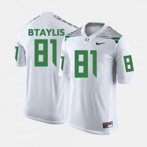 For Men College Football #81 Evan Baylis Oregon Jersey White 408085-148