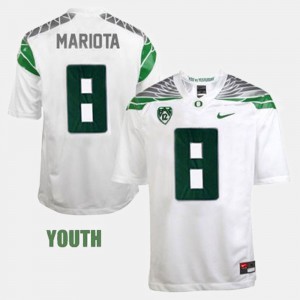 College Football White Kids #8 Marcus Mariota Oregon Jersey 119863-793