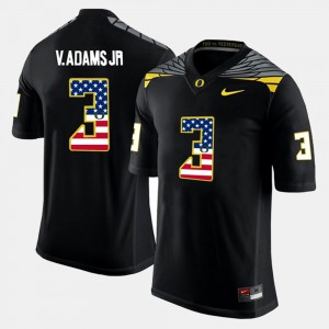 #3 For Men's US Flag Fashion Black Vernon Adams Jr Oregon Jersey 147380-152