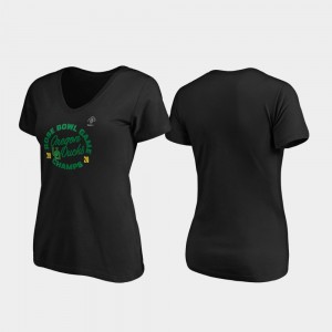 Curl V-Neck 2020 Rose Bowl Champions Women Oregon T-Shirt Black 172666-489