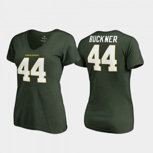 DeForest Buckner Oregon T-Shirt V-Neck Women's College Legends #44 Green 175425-288