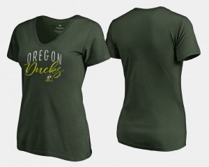 Graceful V-Neck Womens Oregon T-Shirt Green 296467-678
